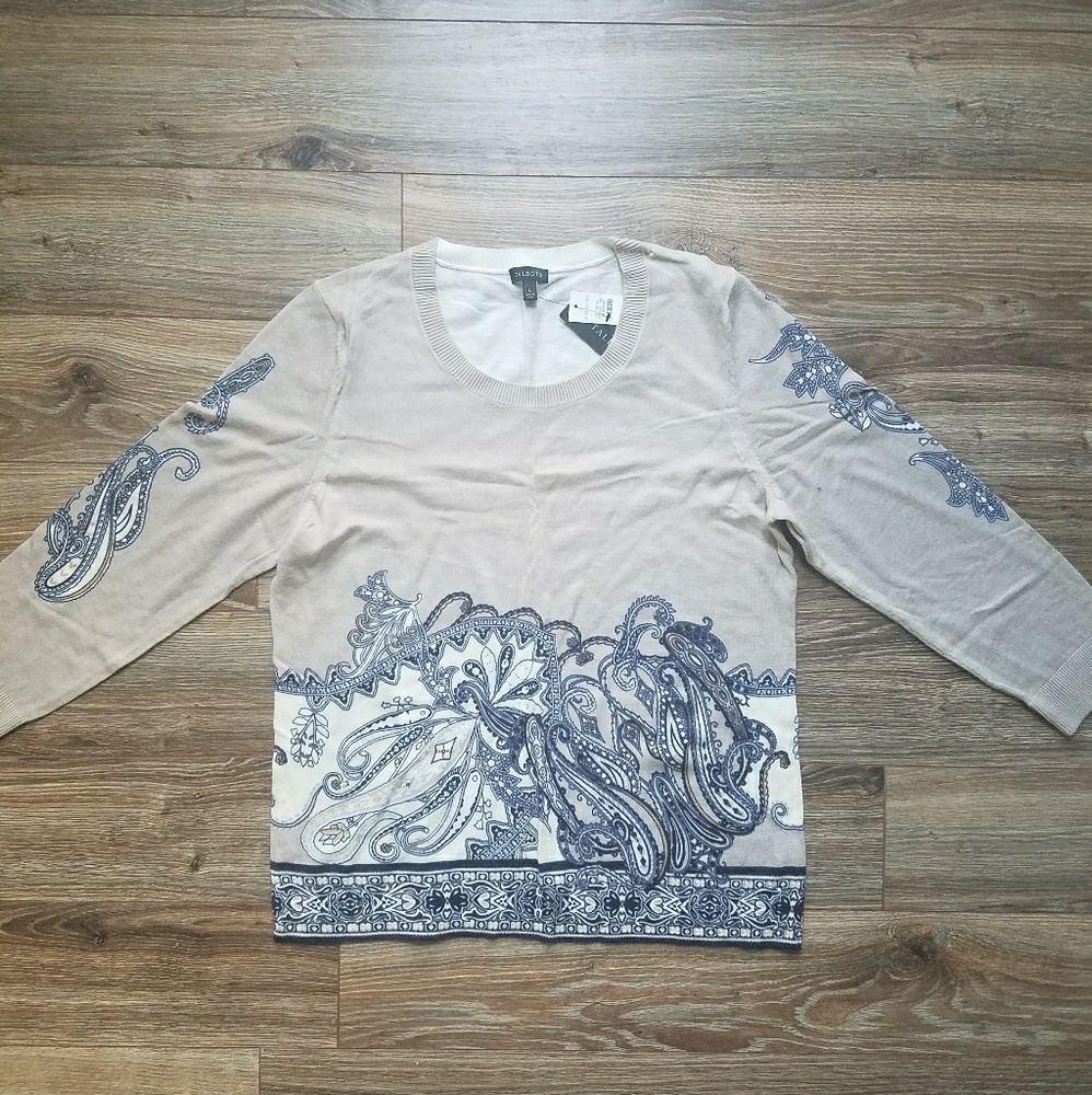 NWT Talbots Paisley Sweater